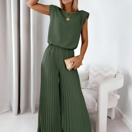 Elegantni Dvodijelni Set s Lepršavim Pantalonama